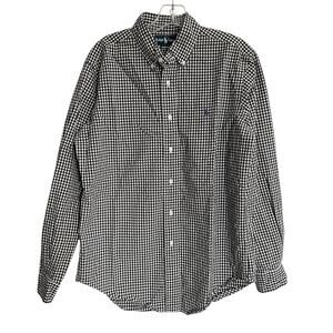 Ralph Lauren Button Down Dress Shirt M Medium Men Gingham Check Classic Fit